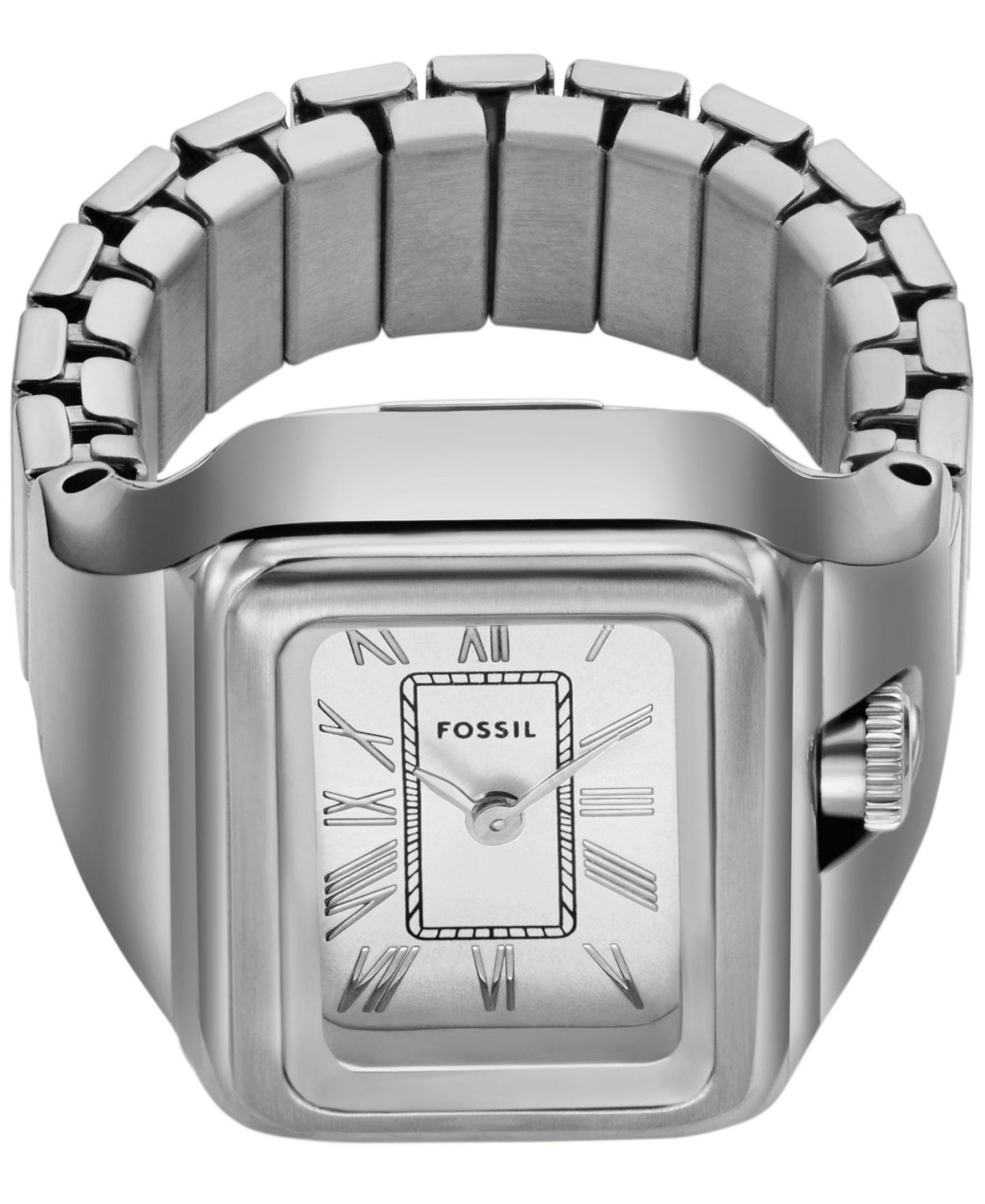 Женские часы Fossil Raquel Two-Hand Silver-Tone Stainless Steel Ring Watch 14mm — фото 4