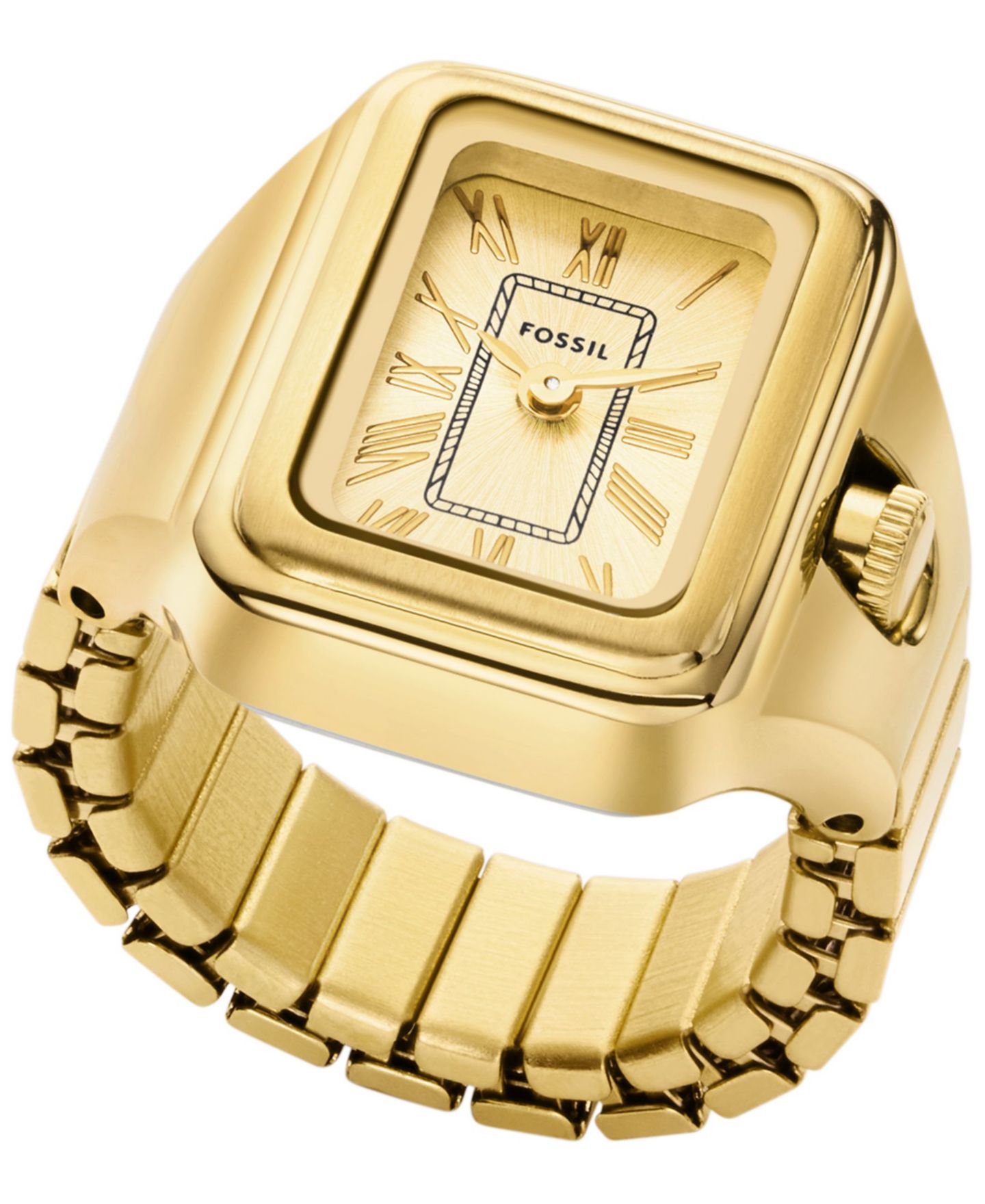 Женские часы Fossil Raquel Two-Hand Gold-Tone Stainless Steel Ring Watch 14mm — фото 1