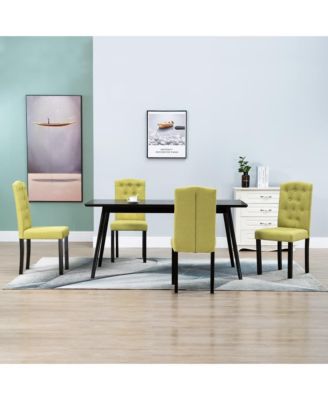 Dining Chairs 4 pcs Green Fabric