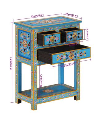 Sideboard Turquoise 21.7"x11.8"x29.9" Solid Wood Mango