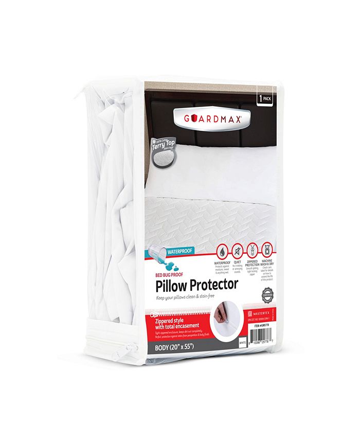 Guardmax Body Size Terry Cotton Waterproof Pillow Protector with Zipper