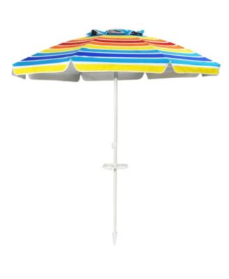 Portable Outdoor Beach Umbrella with Sand Anchor and Tilt Mechanism