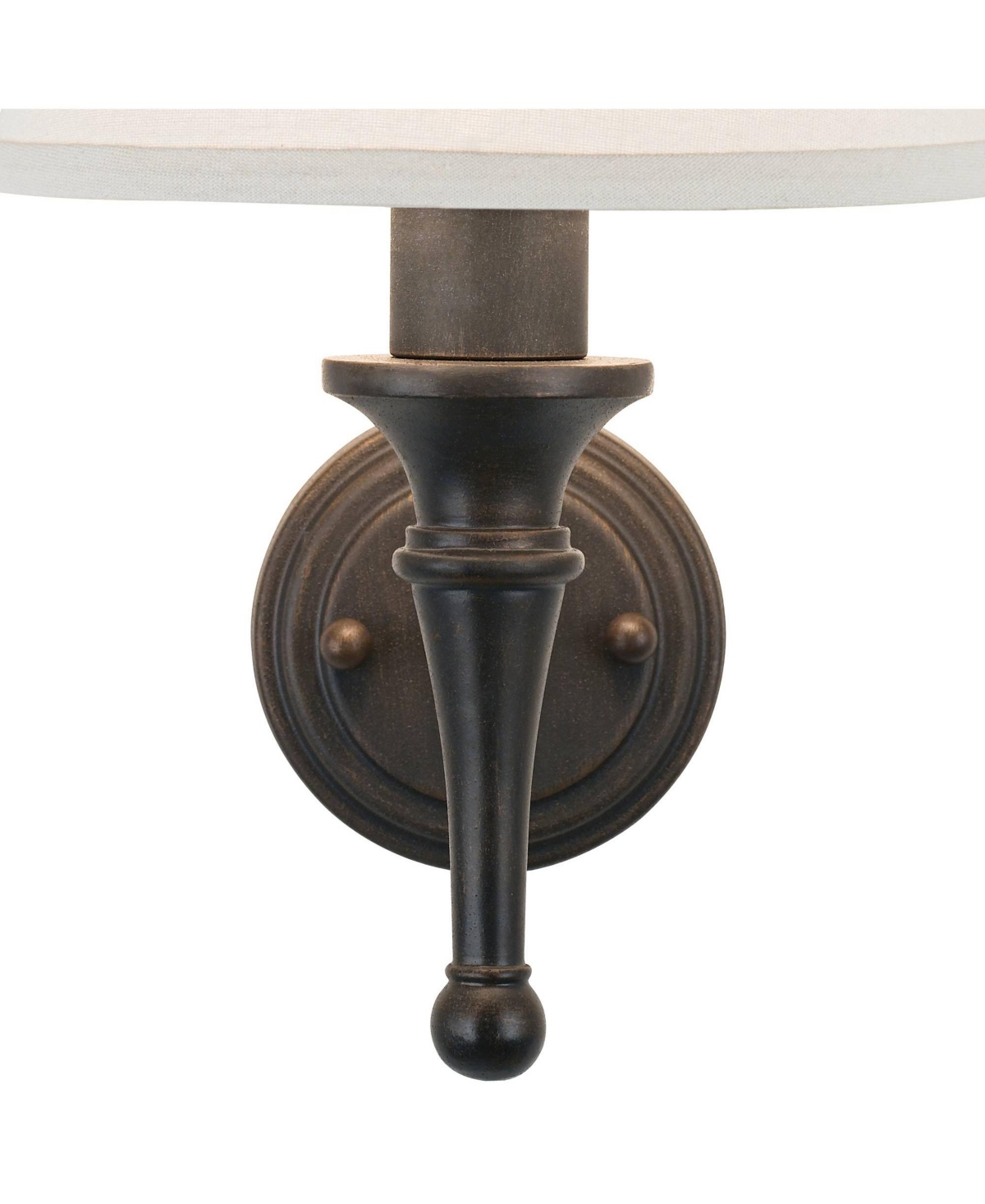 Braidy Farmhouse Rustic Wall Lamp with Cord Cover Bronze Metal Plug-in Fixture Ivory Cotton Empire Shade for Bedroom Bedside Bathroom Vanity Living