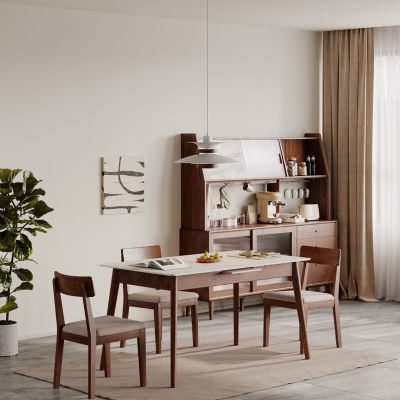 Streamdale Telescopic dining table for 6-8, walnut wood