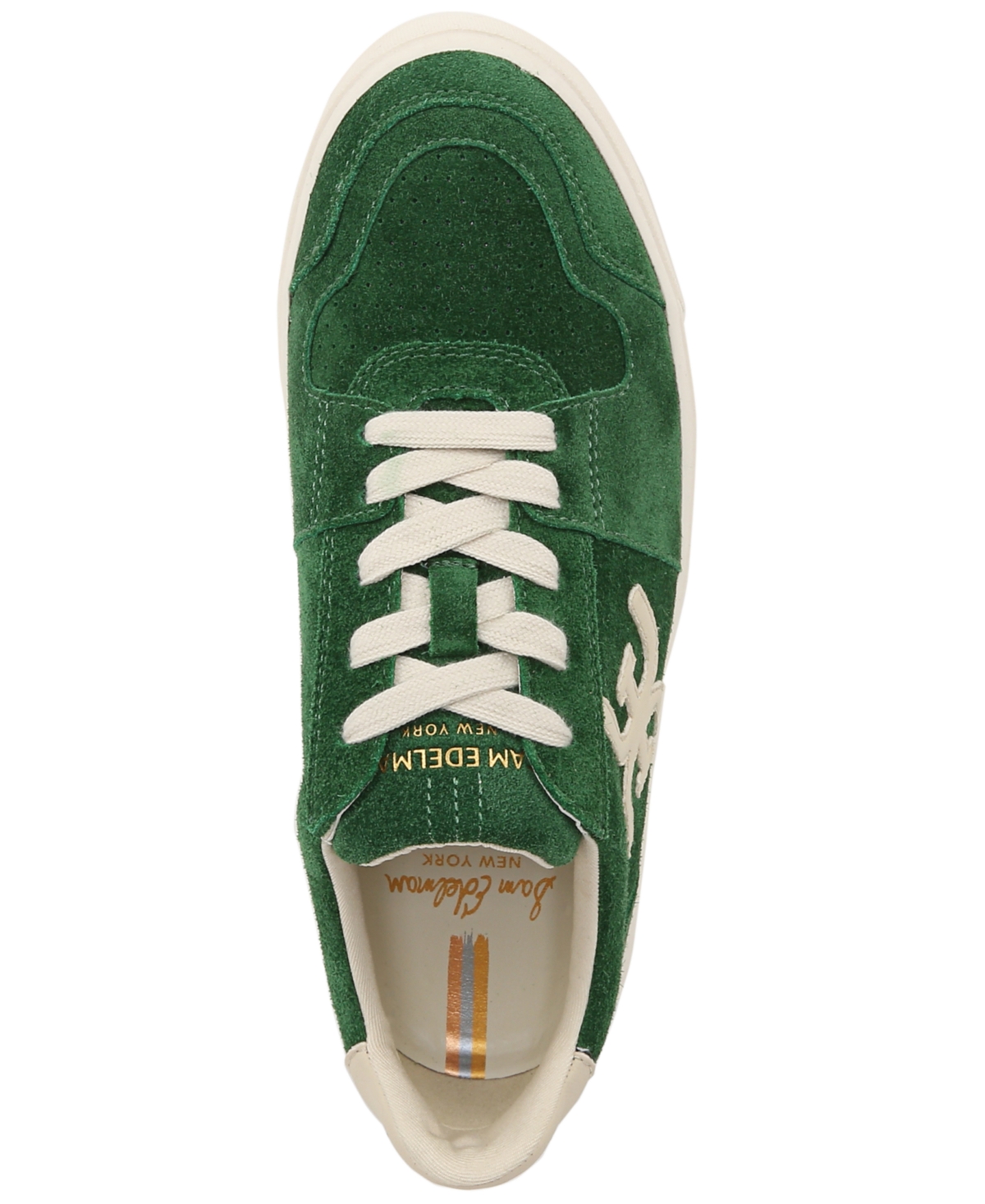 Shop Sam Edelman Women's Ellie Lace-up Low-top Sneakers In Bright Pine,antique White