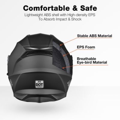 RUN-M3 Modular Flip Up Helmet Full Face Dual Visor DOT Motorcycle Bike