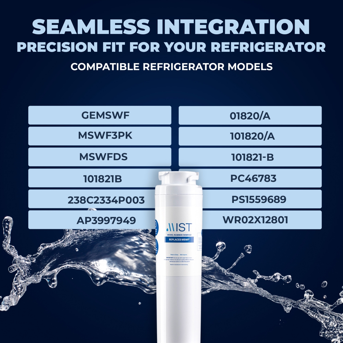 Mist Mswf Refrigerator Water Filter Replacement 3 Pack - Mist