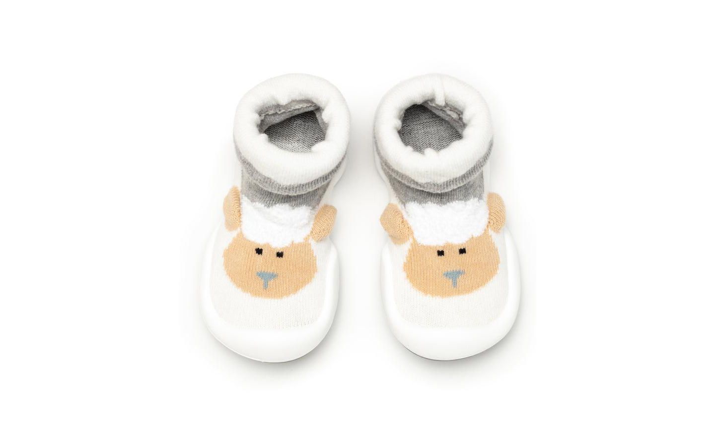 Обувь Komuello Boy First Walk Sock Shoes Little Lamb - Heather Grey для девочек-малышей, цвет: Серый — фото 1