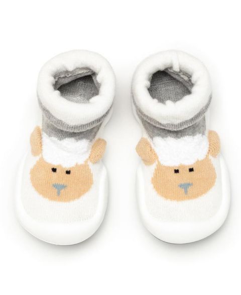 Обувь Komuello Boy First Walk Sock Shoes Little Lamb - Heather Grey для девочек-малышей, цвет: Серый