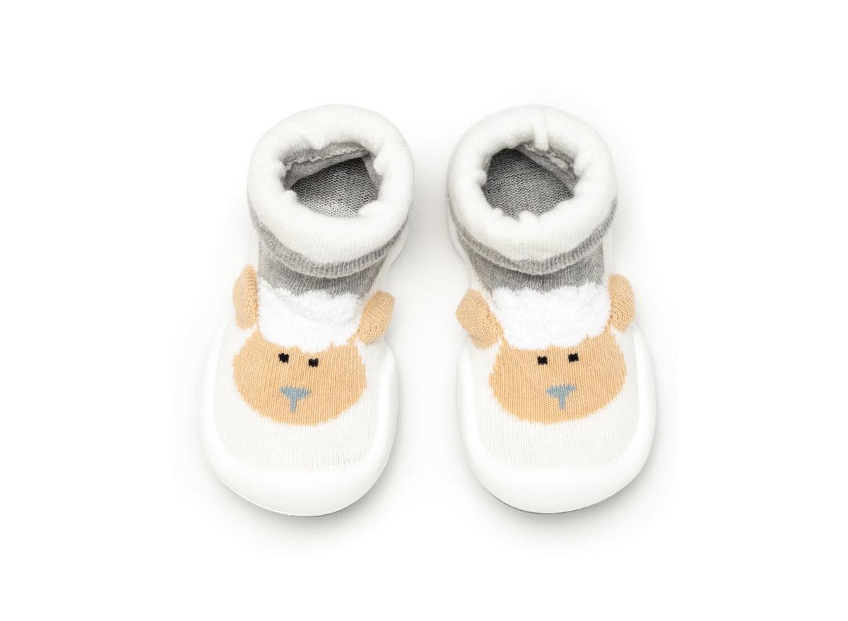 Детские Komuello Baby Girl Boy First Walk Sock Shoes Little Lamb - Heather Grey — фото 1
