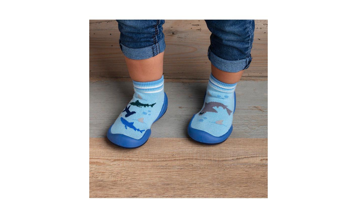 Обувь Komuello First Walk Sock Shoes Shark Tank для мальчиков-малышей, цвет: Синий — фото 8