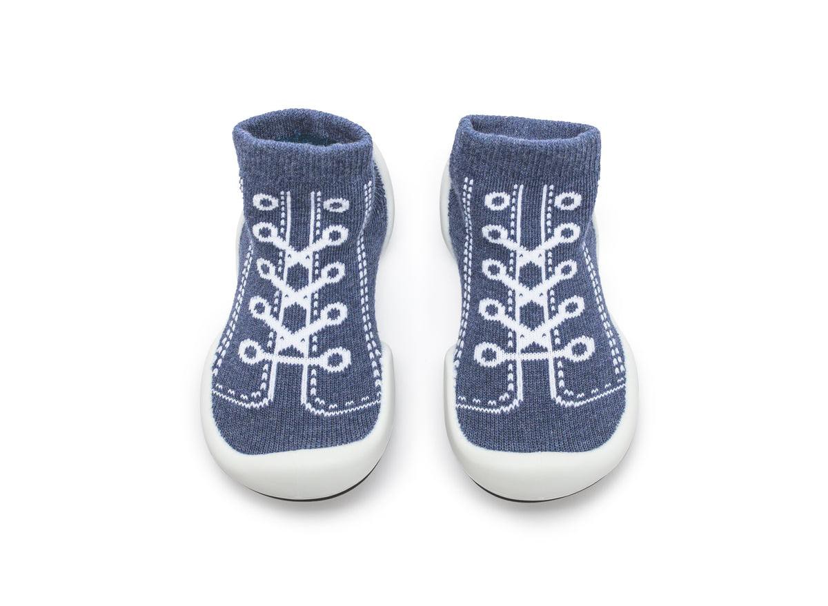 Детские Komuello Infant Girl Boy First Walk Sock Shoes Sneakers - Denim Blue — фото 1