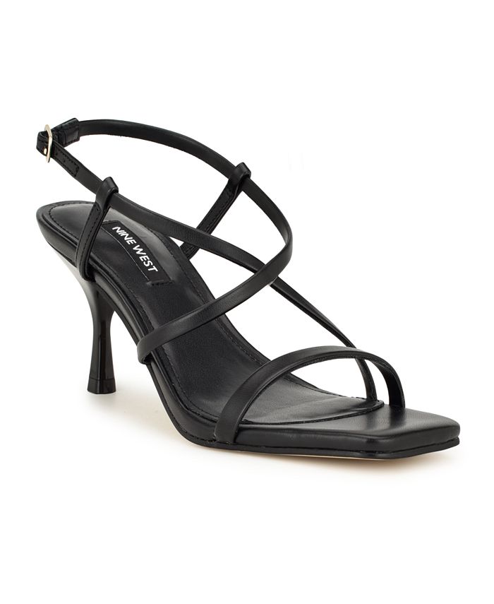 Macy's black sale strappy sandals