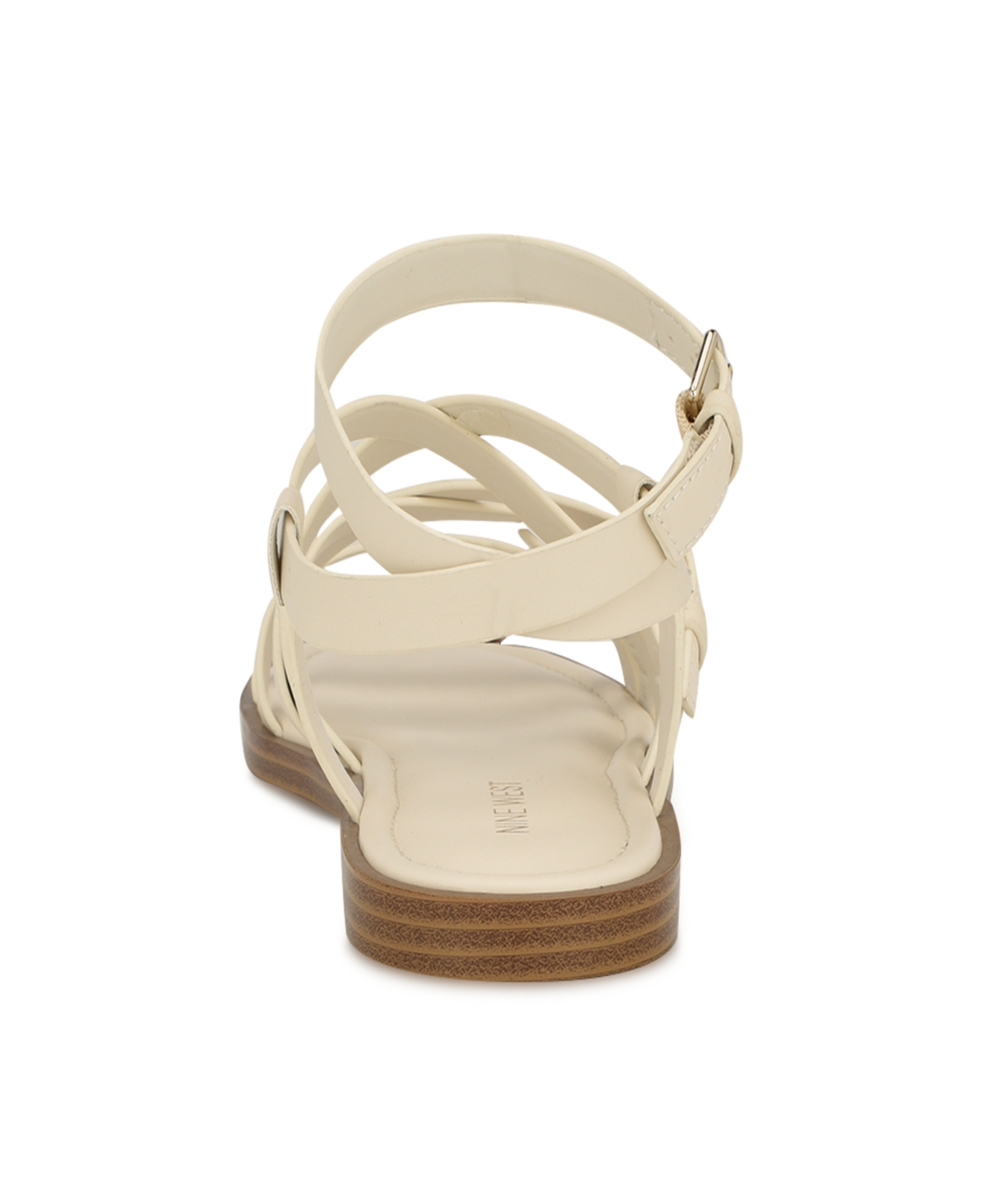 Nine West Women's Rulen Square Toe Strappy Flat Sandals