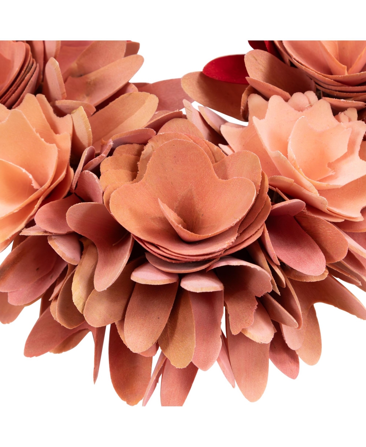 Northlight Wooden Rose Artificial Valentine's Day Floral Wreath, 15" In Red