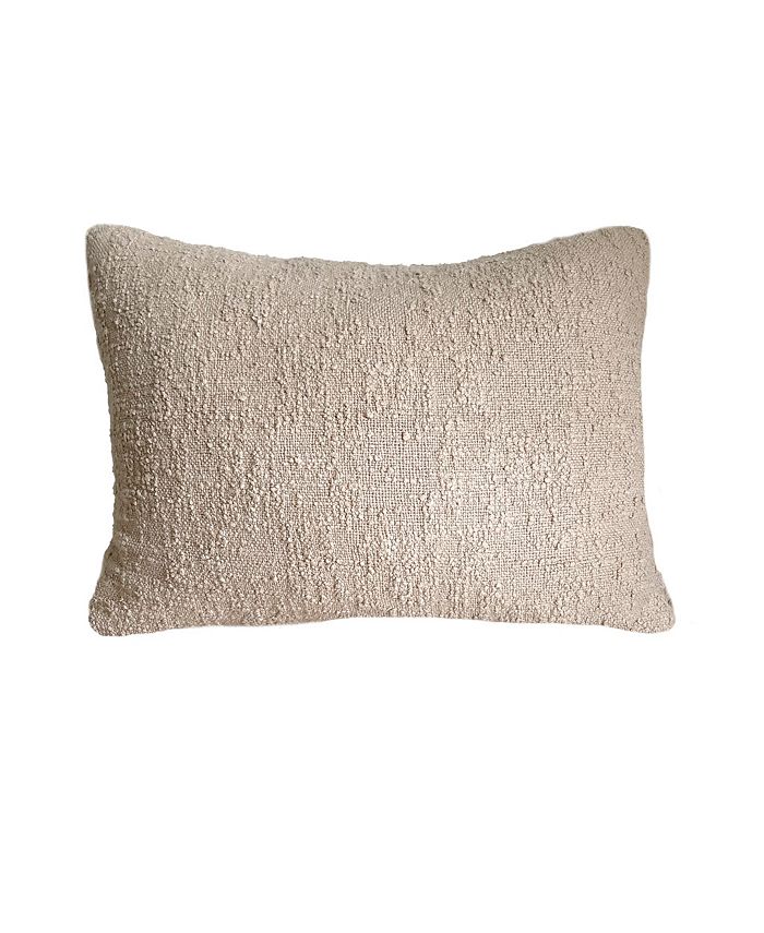 Anaya Home Cozy Cotton Beige Boucle Dutch Euro Pillow Cover 28x36