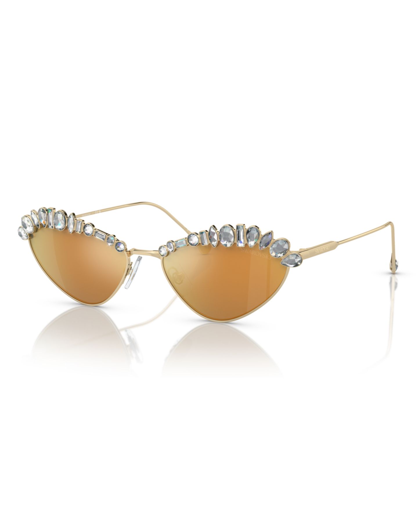 Женские солнцезащитные очки Swarovski Sunglasses, Mirror SK7009, цвет: Бледный золотой — фото 1