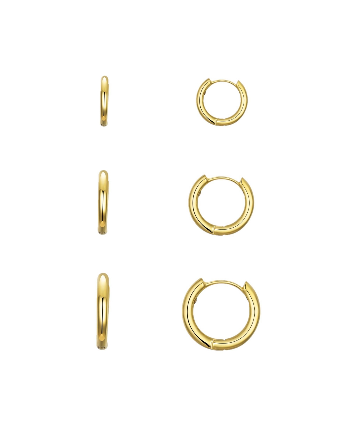 Modasport Silver-tone Or Gold-tone Stainless Steel Endless Hoop Earring Set