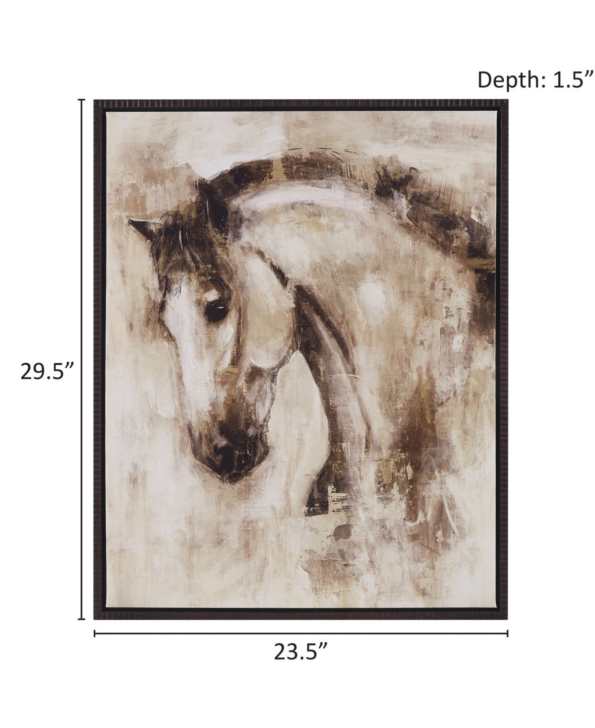 Shop Madison Park Old Glory Hand Embellished Framed Canvas Horse Wall Art In Brown,neutral