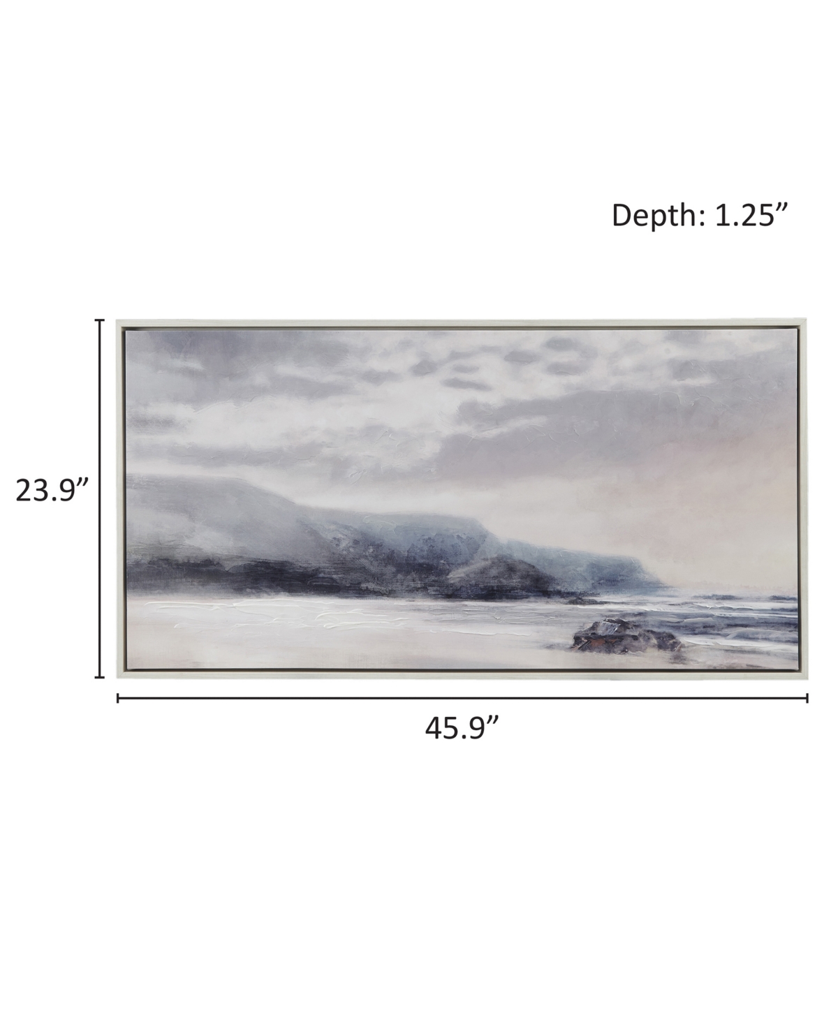 Madison Park Moody Coast Hand Embellished Landscape Framed Canvas Wall Art - Pink