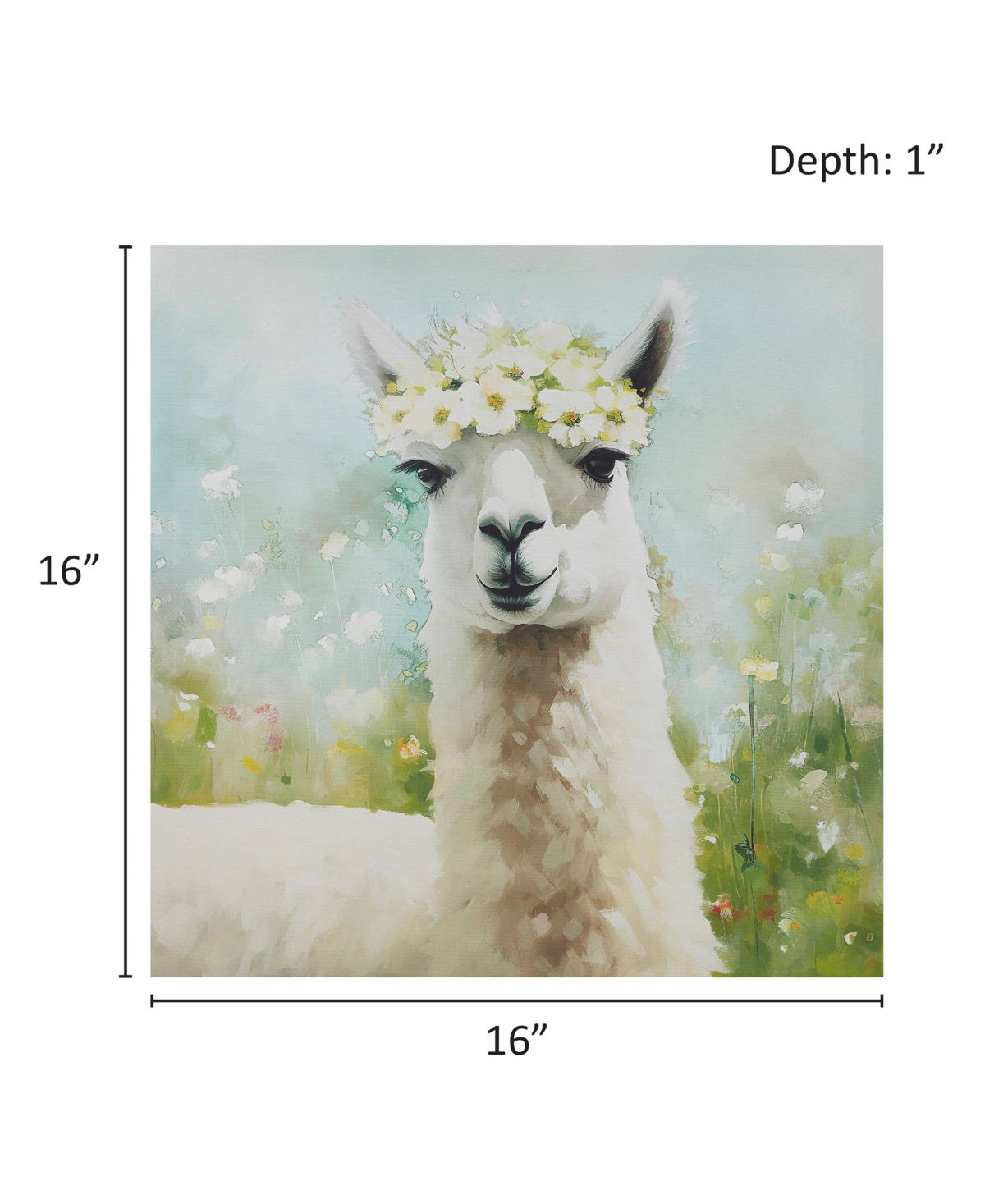 Madison Park Sunshine Animals Llama Canvas Wall Art In Medium Gre