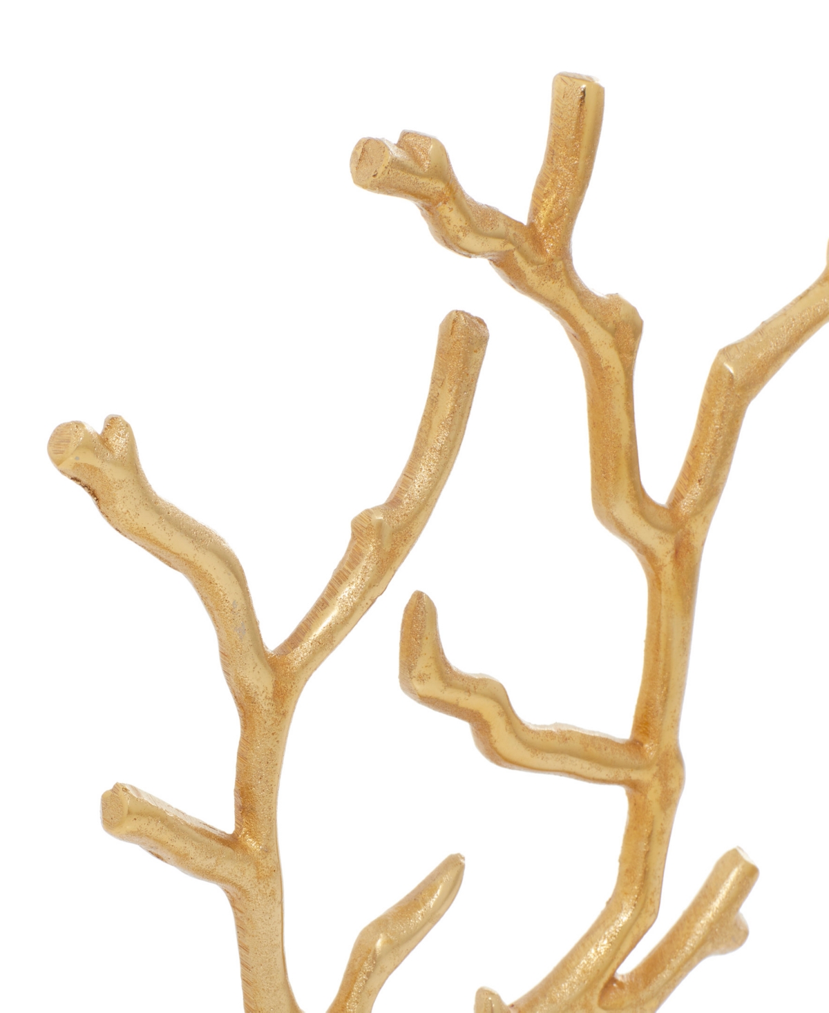 Rosemary Lane Real Marble Tree Jewelry Stand With Rectangular Base, 9" X 3" X 13" In Gold