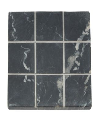 Marble Tic Tac Toe Game Set with Gold-Tone or Silver-Tone Inlay, 6" x 6" x 1"