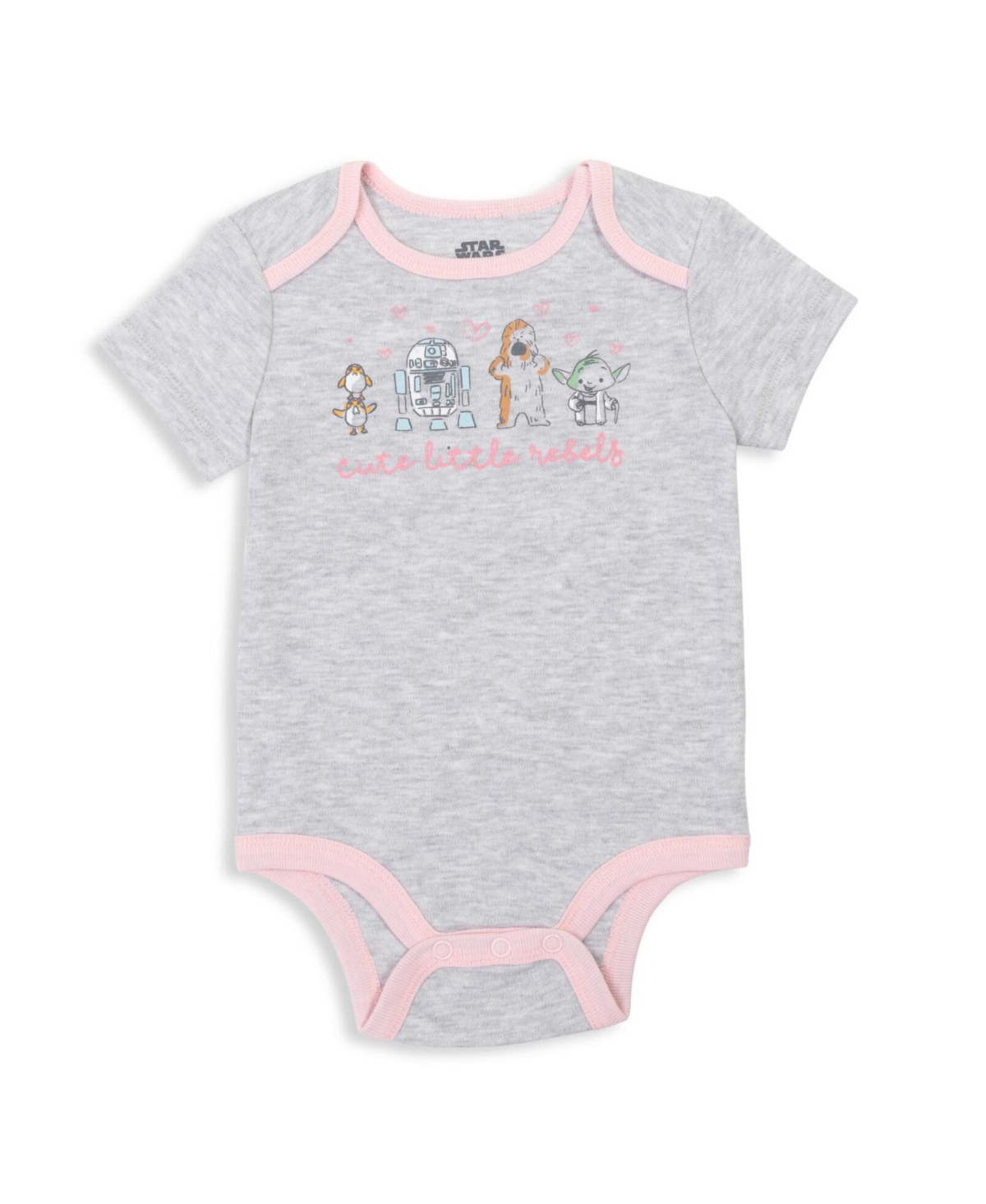 Starwars Baby Girls Star Wars The Mandalorian Baby Yoda 5 Pack Short Sleeve Bodysuits