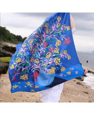 Silk Scarf of Night Flowers