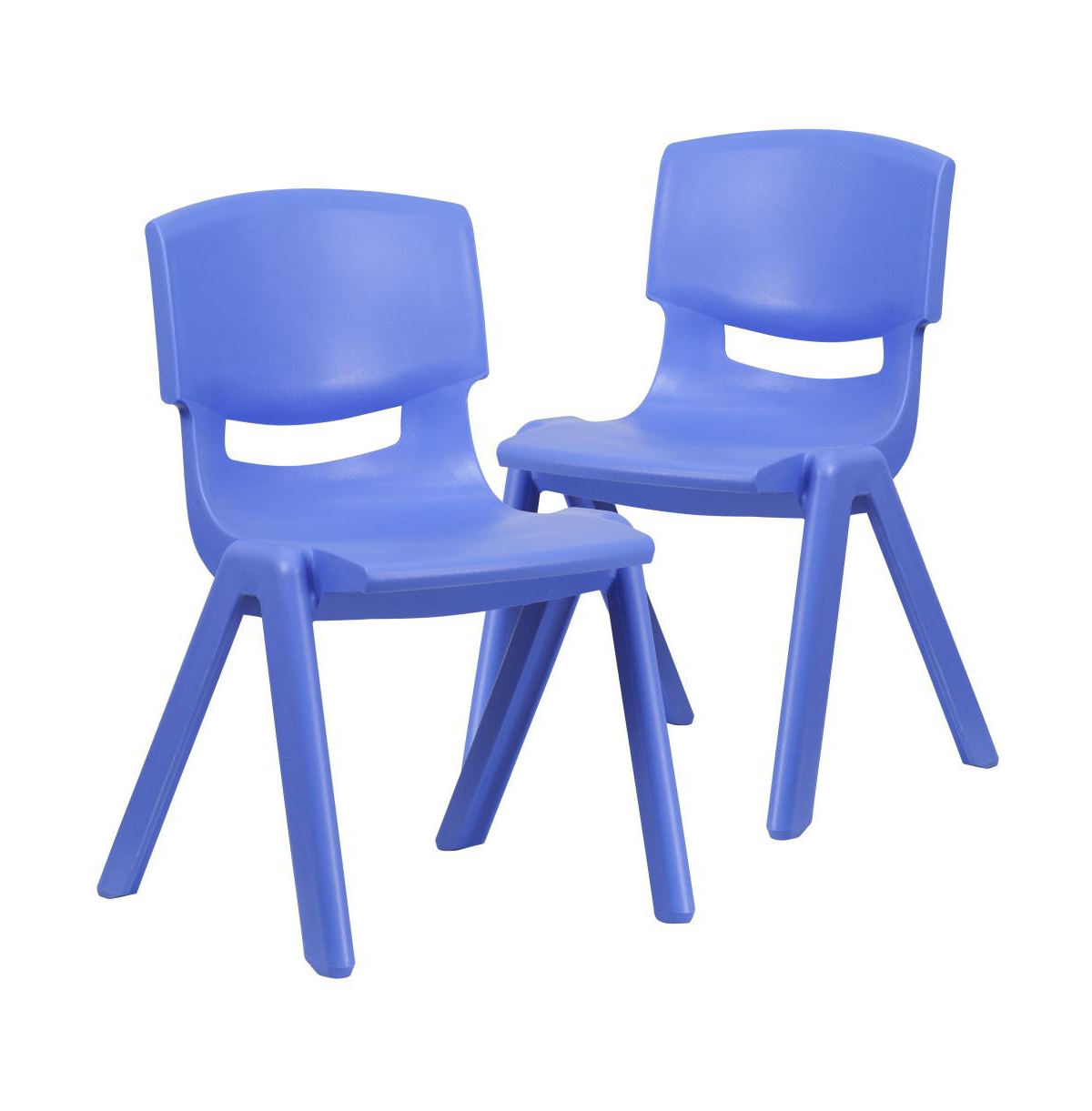Emma+oliver 2 Pack Plastic Stackable School Chair In Blue