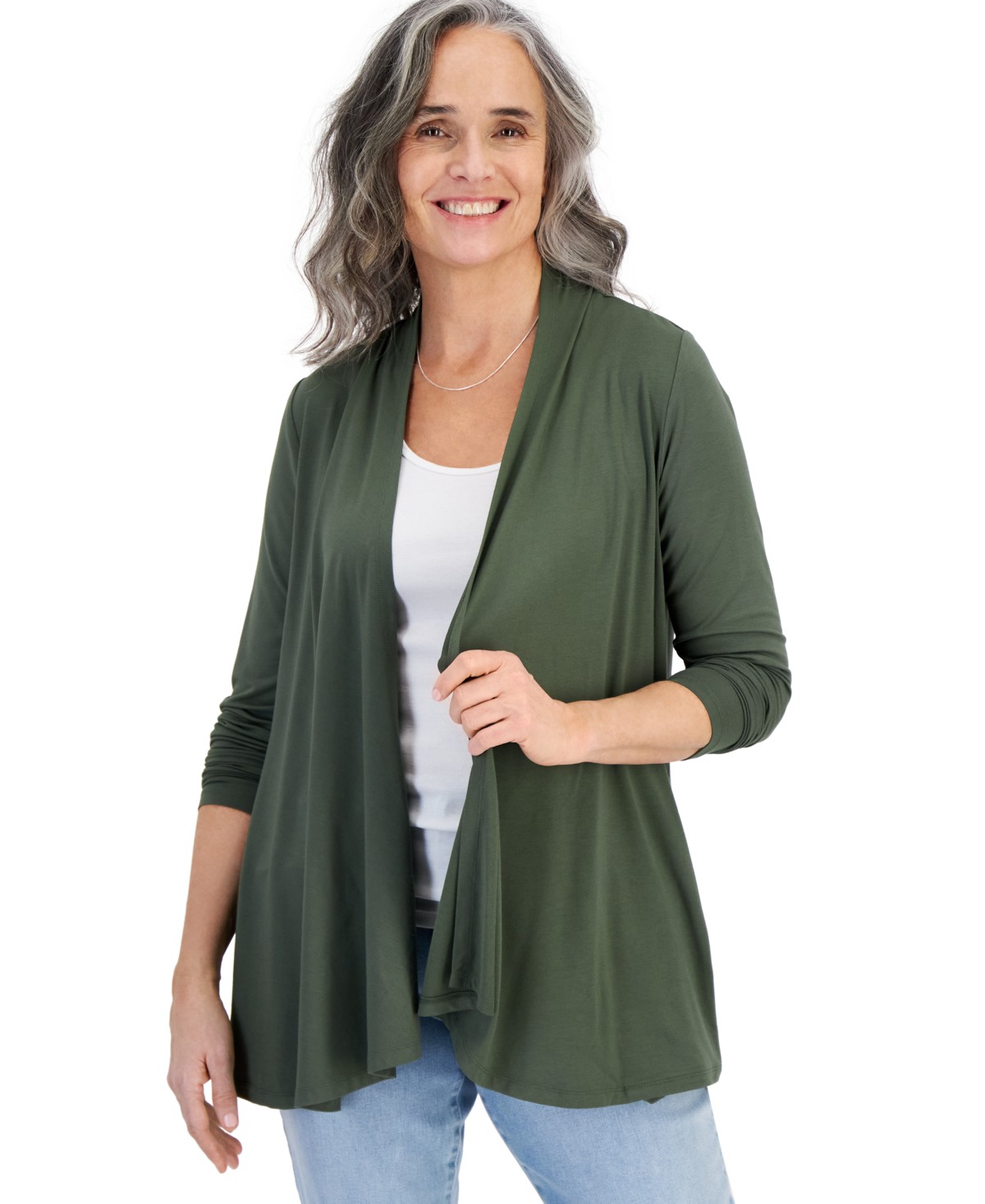 Женские Style & Co Women's Open-Front Knit Cardigan — фото 1