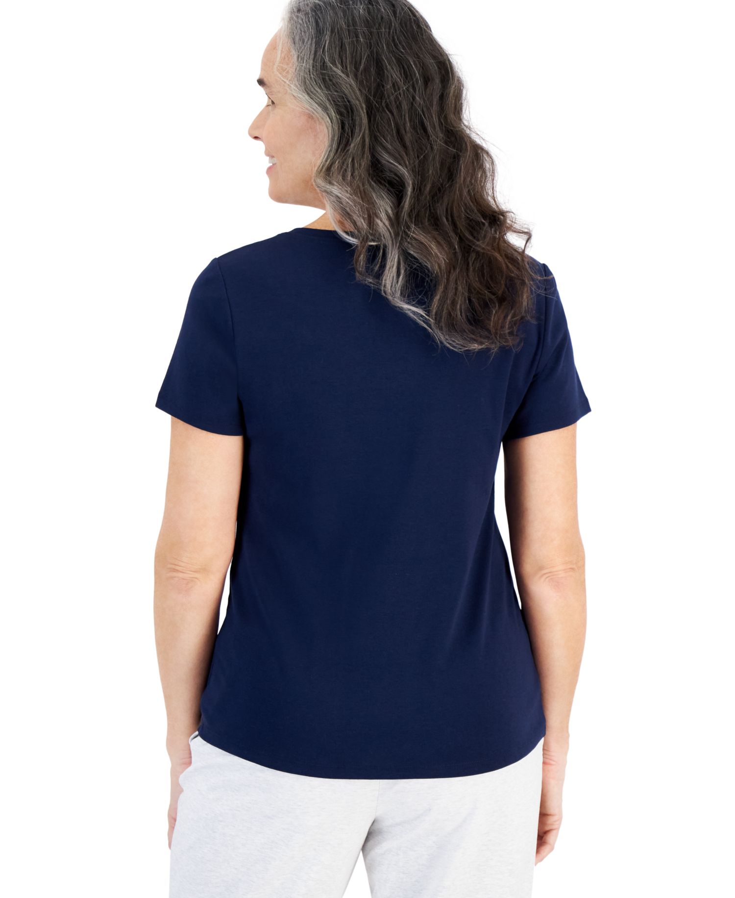 Petite Cotton Henley Short-Sleeve T-Shirt
