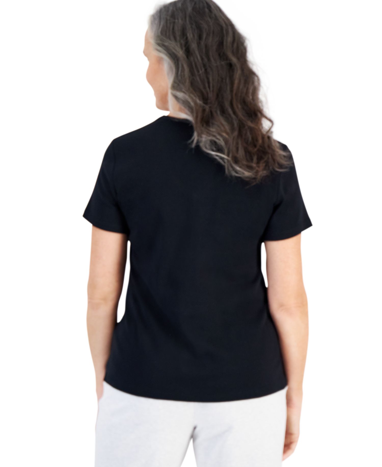 Women's Cotton Short Sleeve V-Neck Top