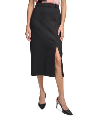 Calvin Klein - Women's Side-Slit Midi Pencil Skirt