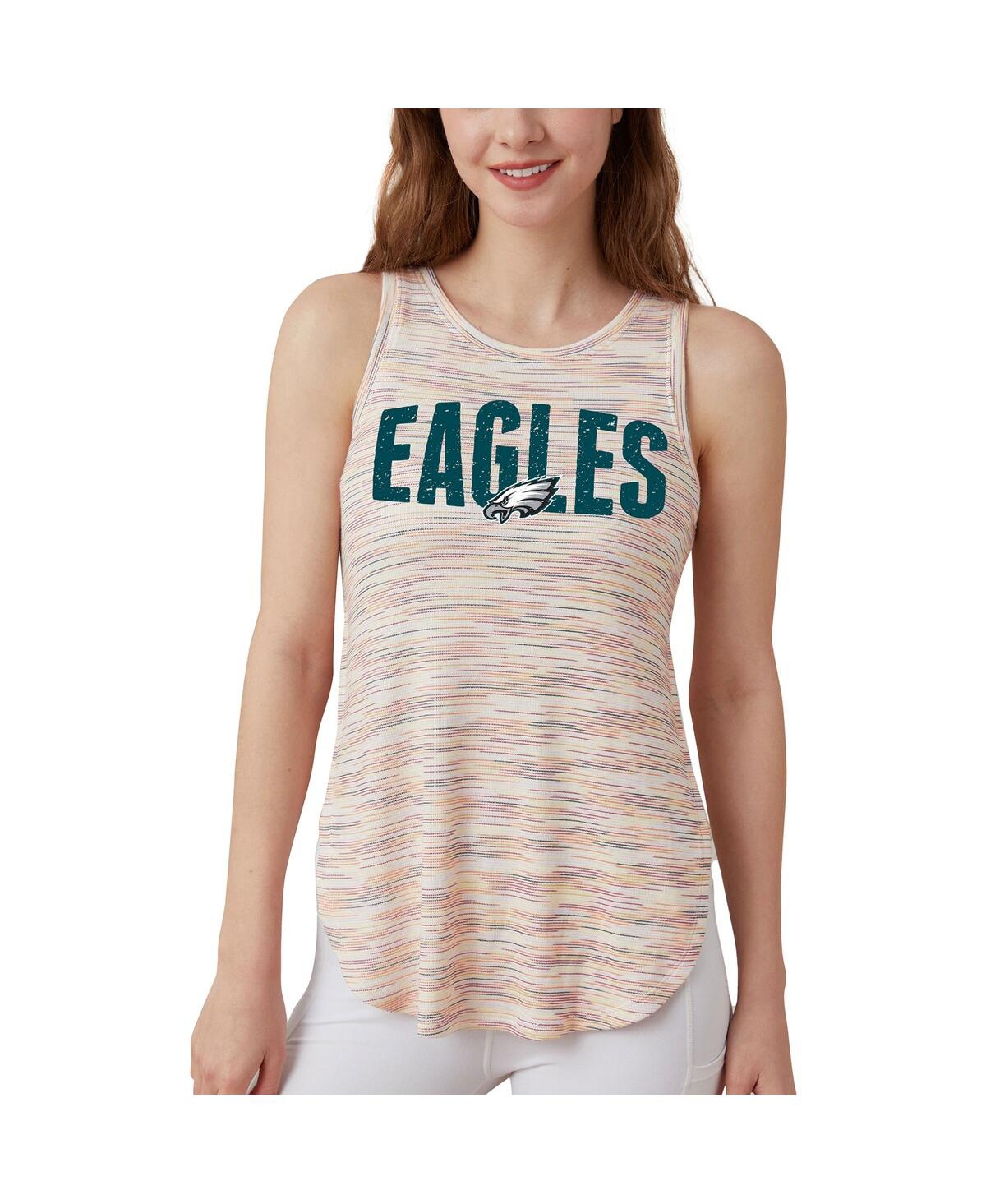 Shop Concepts Sport Women's  Philadelphia Eagles Sunray Multicolor Distressed Tri-blend Tank Top