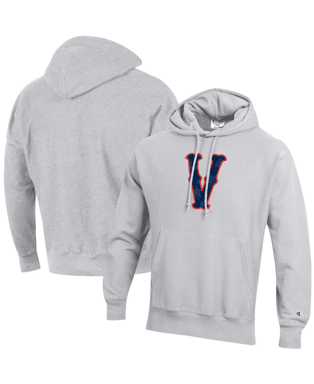 Shop Champion Men's  Heathered Gray Distressed Virginia Cavaliers Team Vault Logo Reverse Weave Pullover H