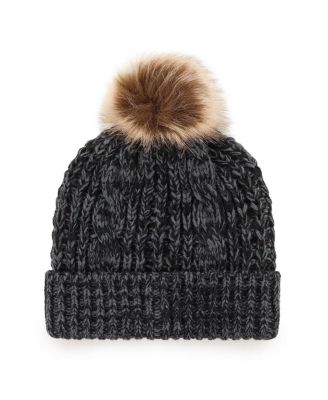 Women's Black Cincinnati Bengals Logo Meeko Cuffed Knit Hat with Pom