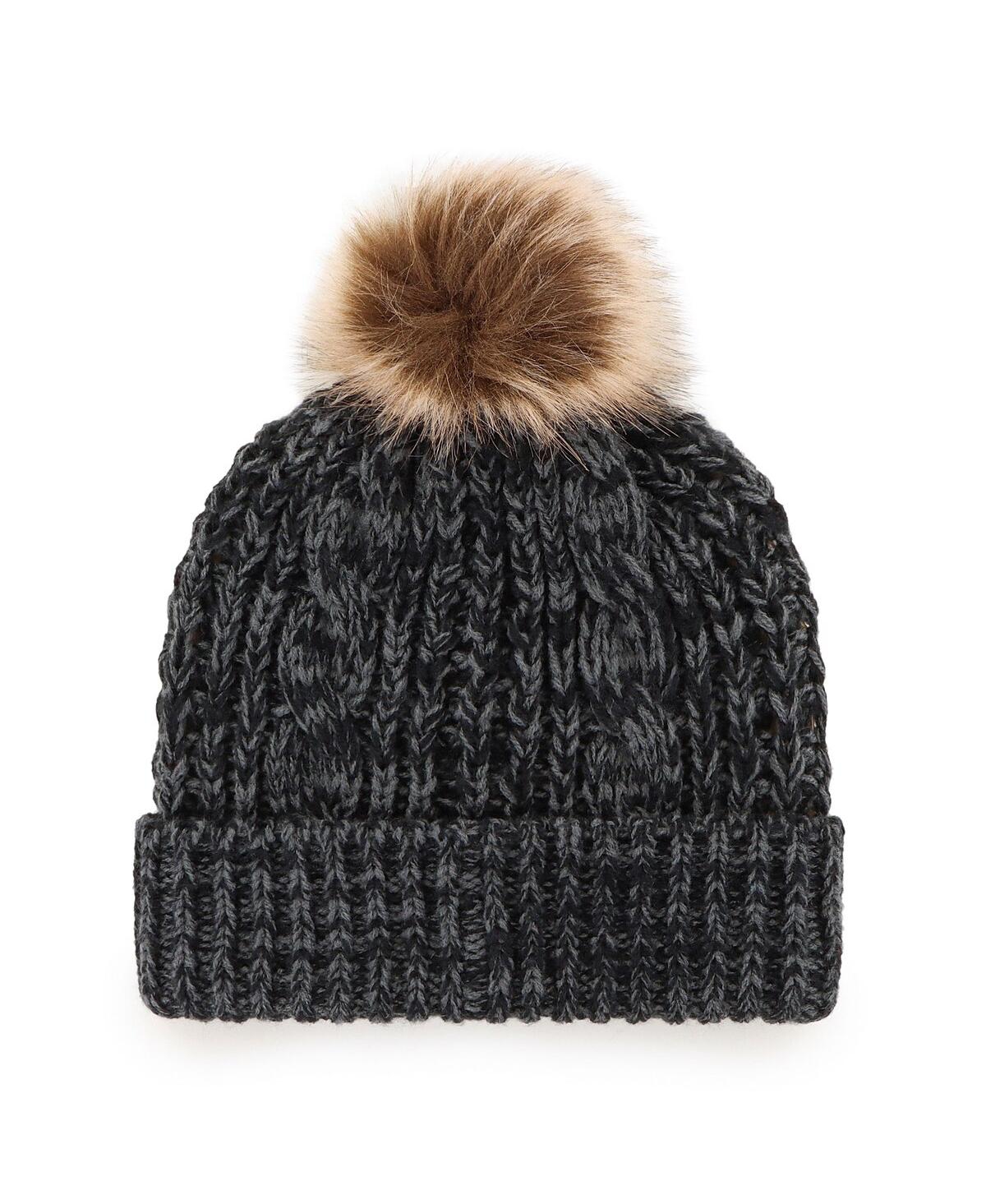 47 BRAND WOMEN'S '47 BRAND BLACK CINCINNATI BENGALS LOGO MEEKO CUFFED KNIT HAT WITH POM 