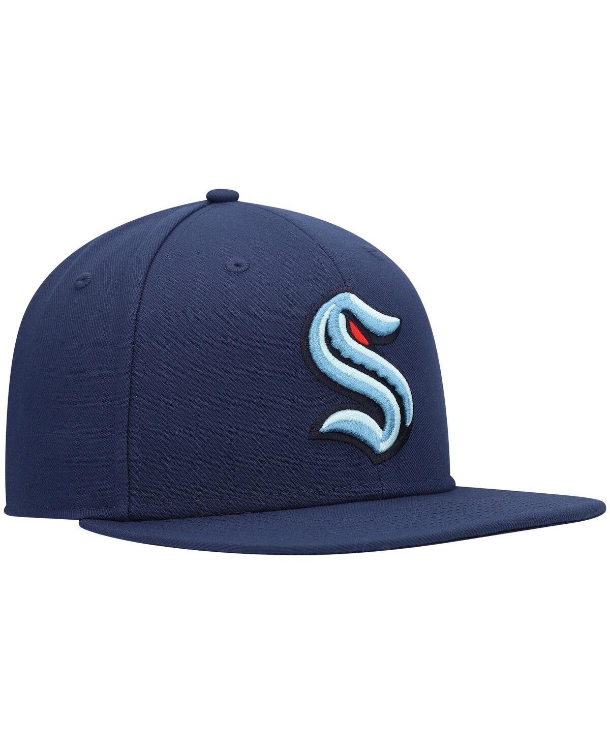 Fanatics Men's  Deep Sea Blue Seattle Kraken Primary Team Logo Snapback Hat In Deep Sea Blue