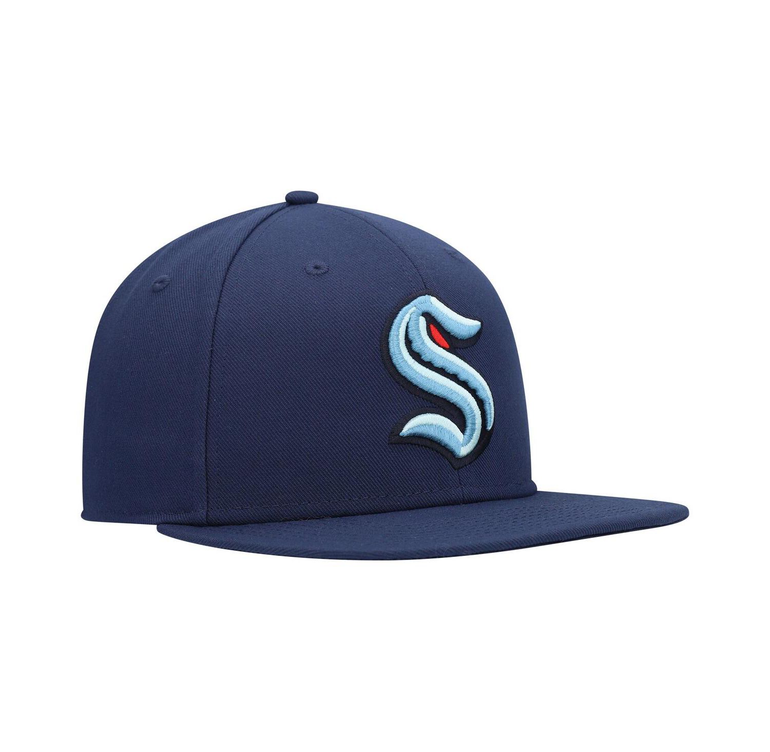 Men's Deep Sea Blue Seattle Kraken Primary Team Logo Snapback Hat