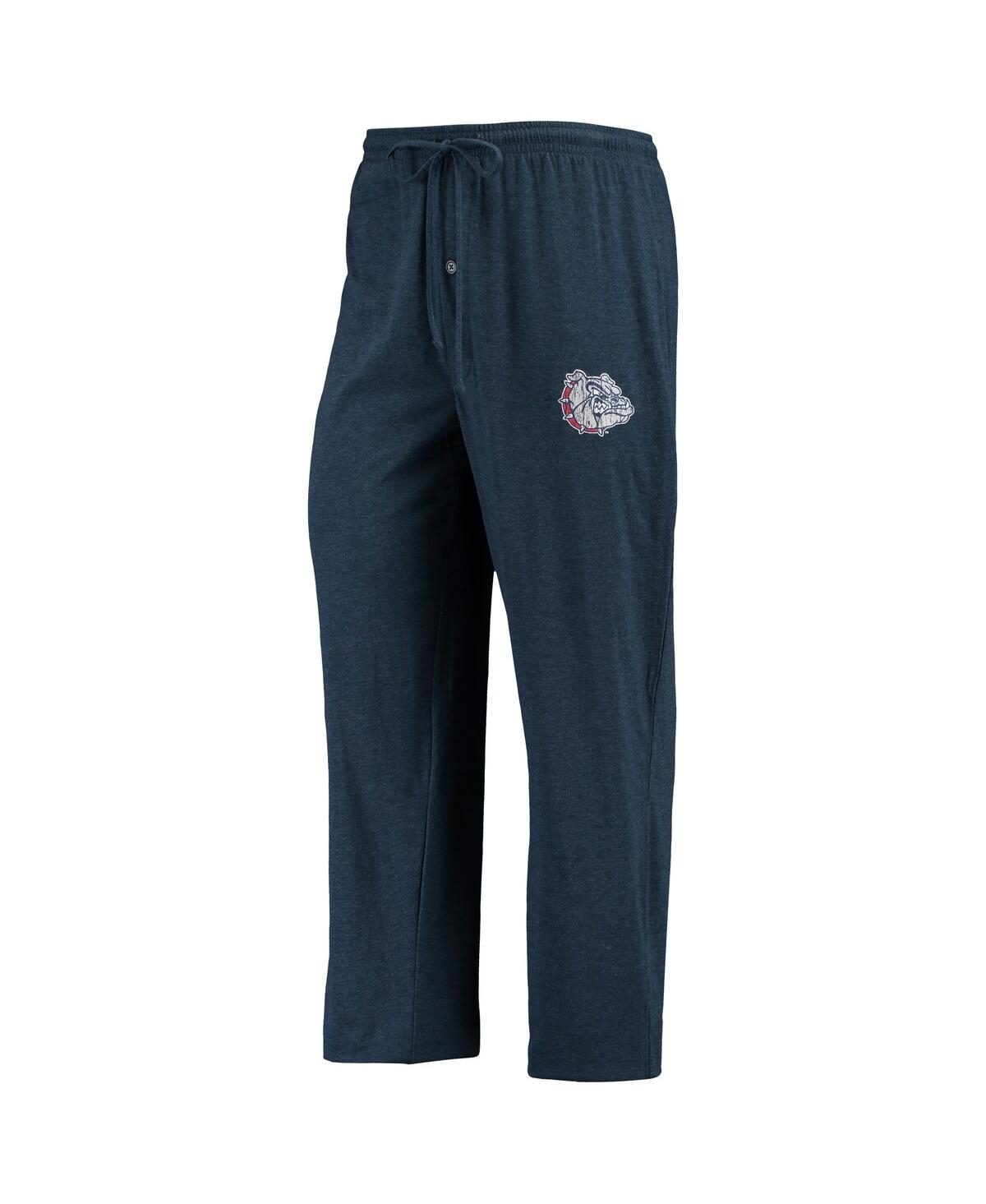 Men's Concepts Sport Heathered Charcoal Distressed Gonzaga Bulldogs Meter Long Sleeve T-shirt and Pants Sleep Set - Heathered Charcoal