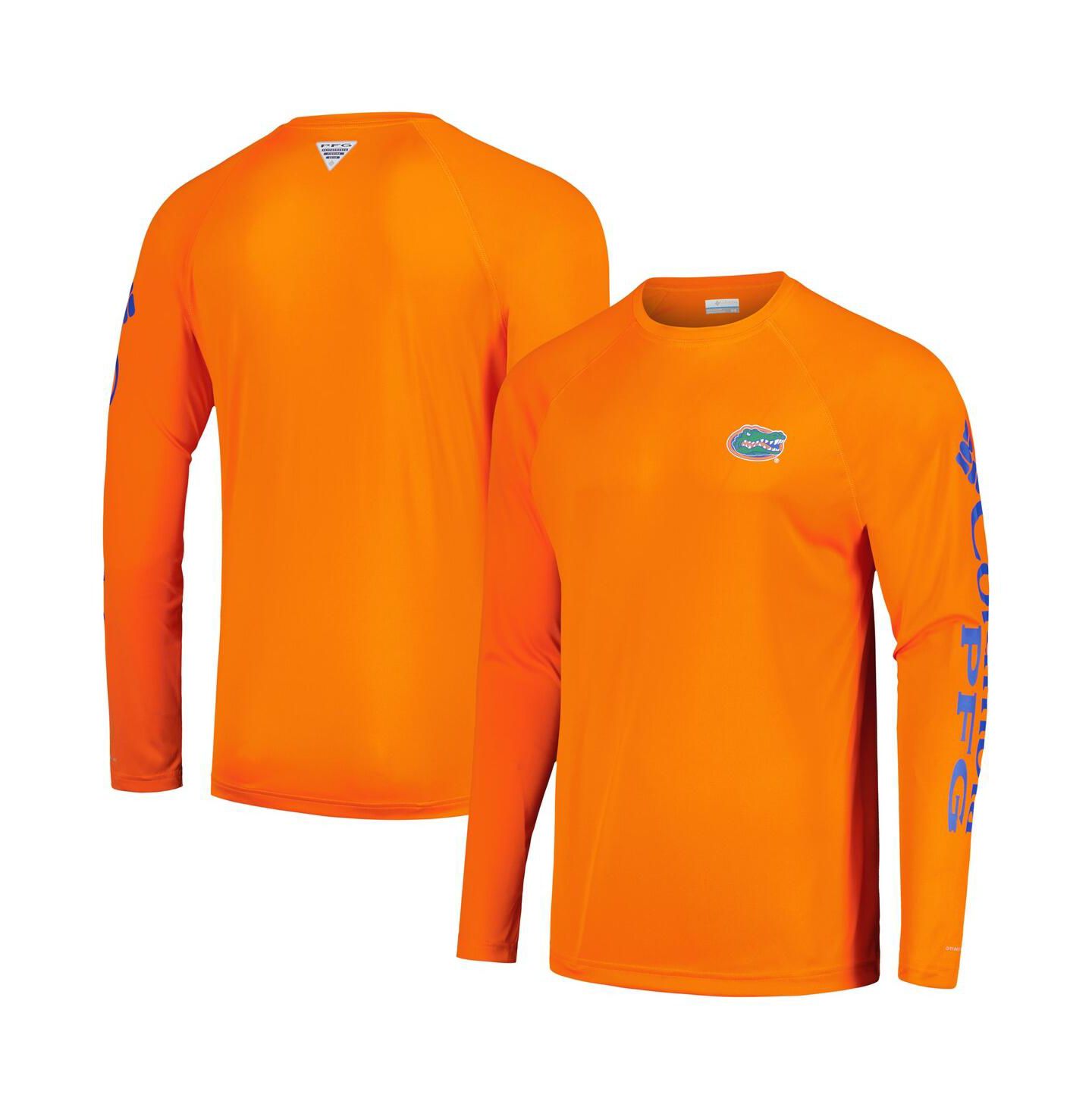 Мужская футболка Columbia Orange Florida Gators Terminal Tackle Omni-Shade Raglan Long Sleeve — фото 1