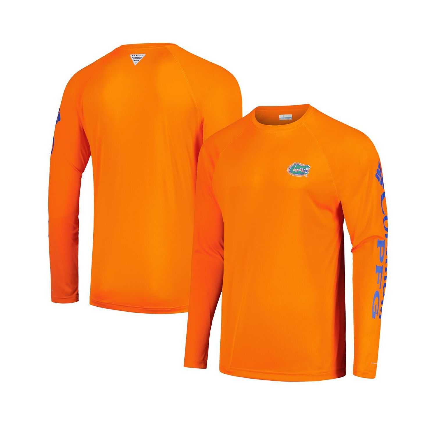 Men's Orange Florida Gators Terminal Tackle Omni-Shade Raglan Long Sleeve T-shirt