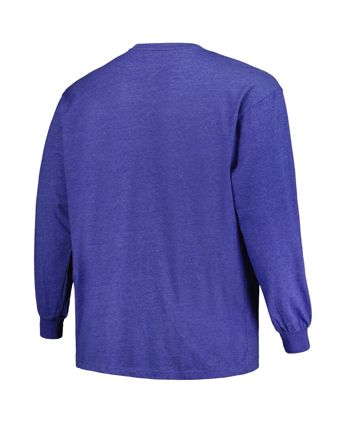 Profile Men's  Heather Royal Distressed Seattle Seahawks Big And Tall Throwback Long Sleeve T-shirt In Heather Royal