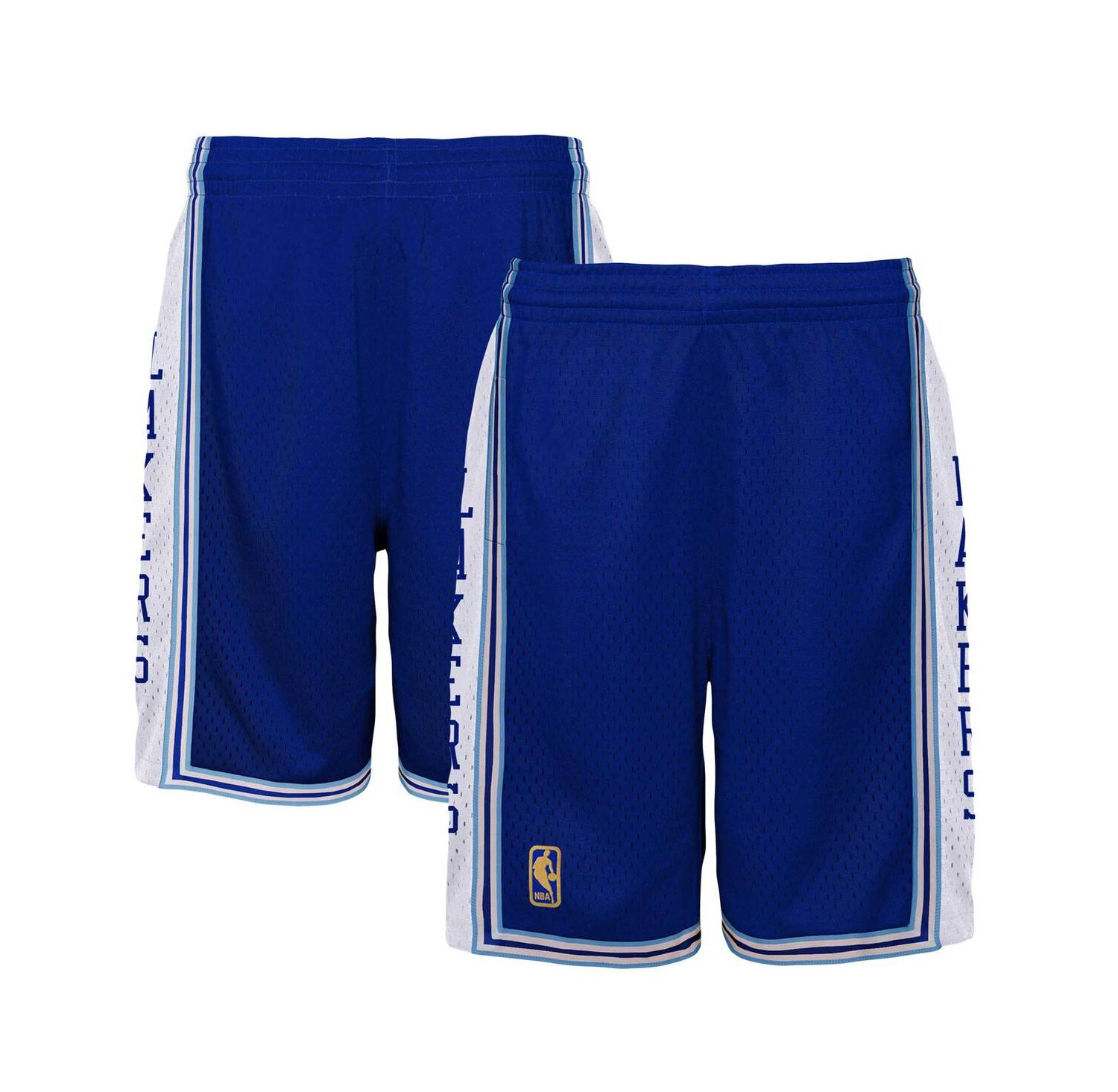 Big Boys Royal Los Angeles Lakers Hardwood Classics Swingman Shorts