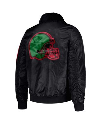 Men's x Ty Mopkins Black Cleveland Browns Black History Month Satin Full-Zip Jacket