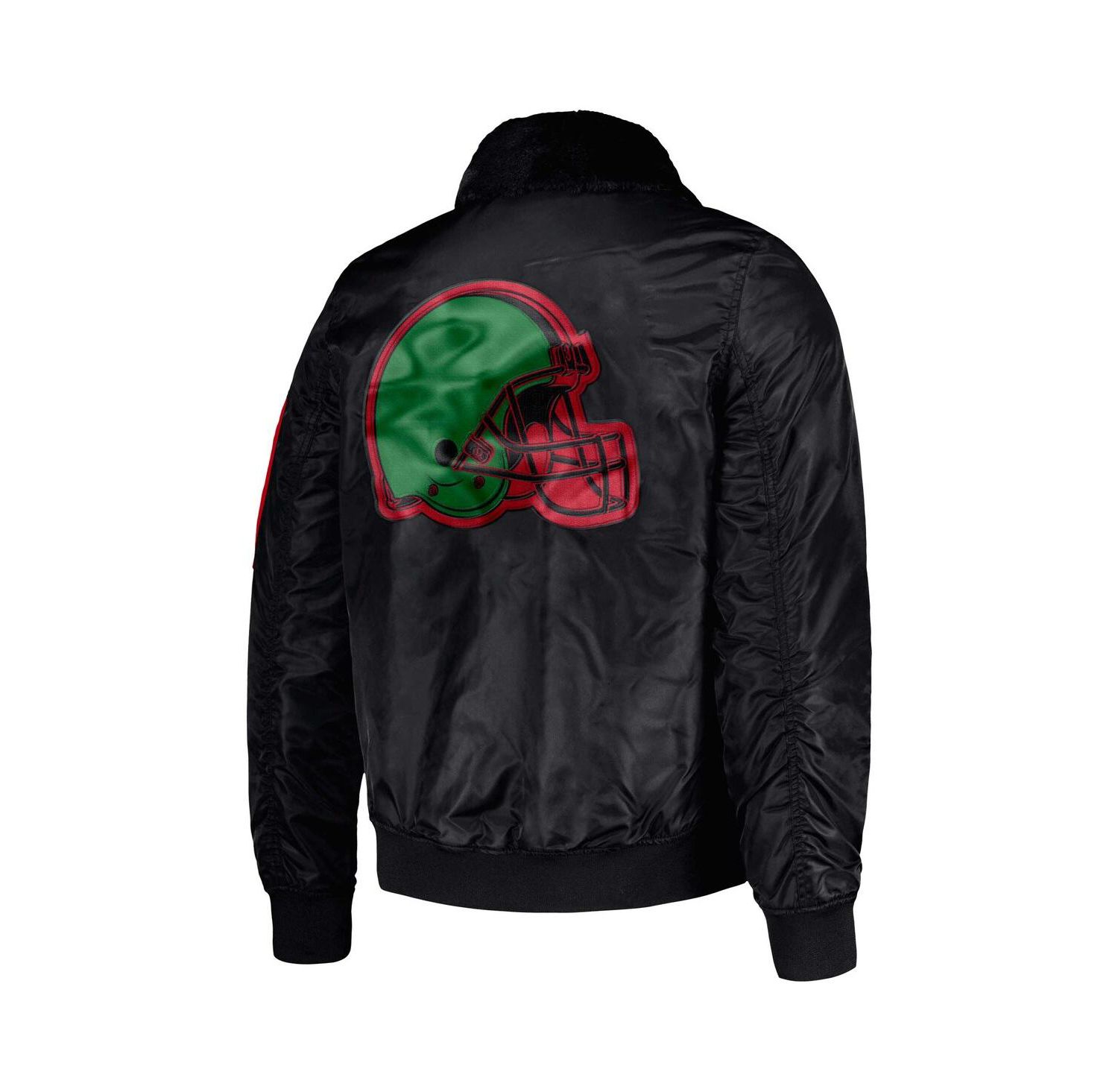 Men's x Ty Mopkins Black Cleveland Browns Black History Month Satin Full-Zip Jacket