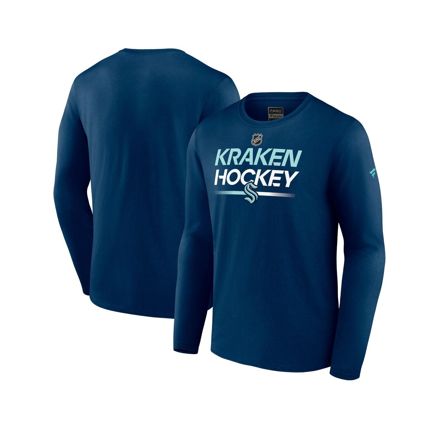 Men's Navy Seattle Kraken Authentic Pro Primary Long Sleeve T-shirt
