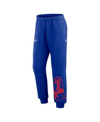 Men's Royal Distressed New England Patriots Logo Crop Joggers