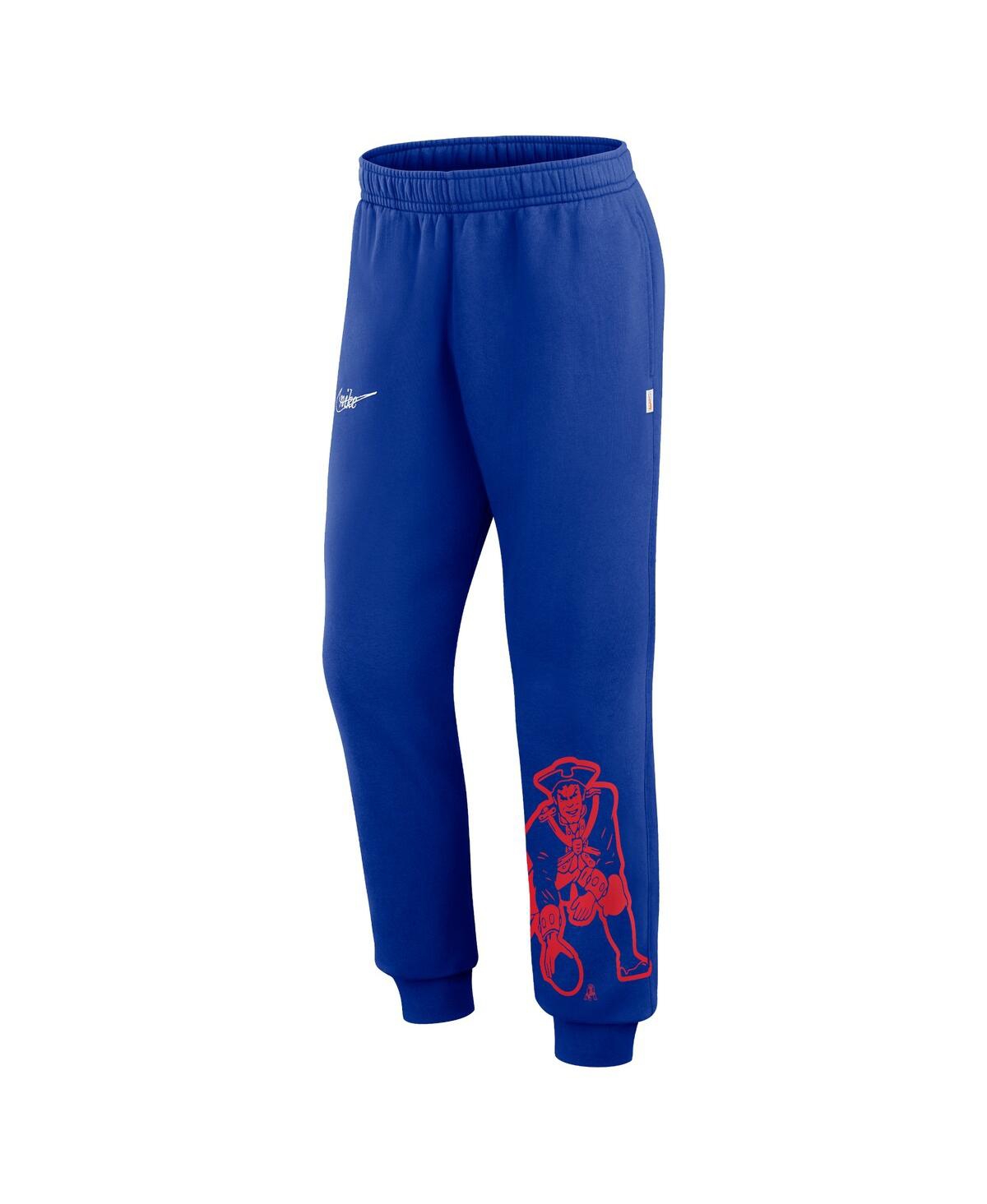 Shop Nike Men's  Royal Distressed New England Patriots Logo Crop Joggers